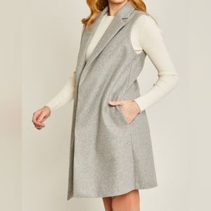 #13884 🔥FLASH SALE 🛑M,L,XL  Boho, Bold, Chic, & Sexy Jq Fleece Long Line Vest